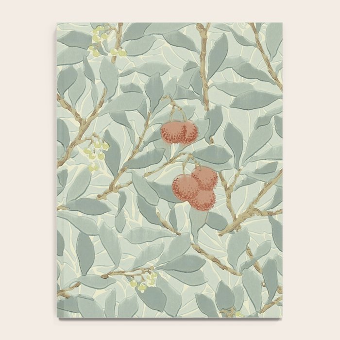 William Morris Arbutus Major Blue Cream Red Pattern Notebook Gallery Image 4