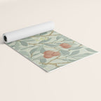 William Morris Arbutus Major Blue Cream Red Pattern Yoga Mat Gallery Image 2