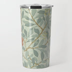 William Morris Arbutus Major Blue Cream Red Pattern Travel Mug Gallery Image 1