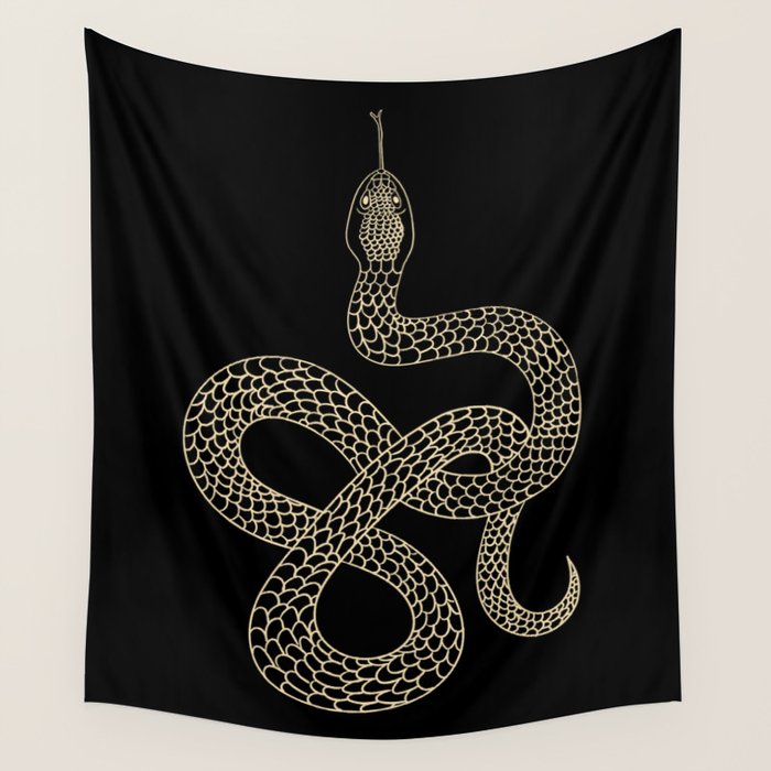 Vintage line snake Wall Tapestry Gallery Image 4
