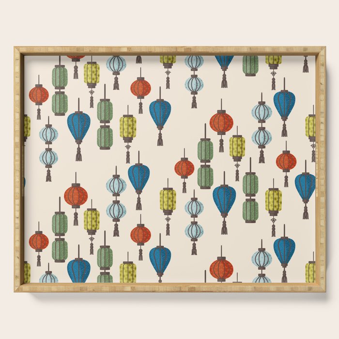 Colorful Lantern Pattern Serving Tray Gallery Image 1
