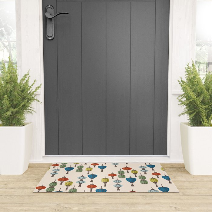 Colorful Lantern Pattern Welcome Mat Gallery Image 3