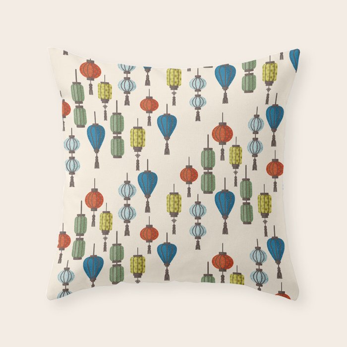 Colorful Lantern Pattern Throw Pillow Gallery Image 6