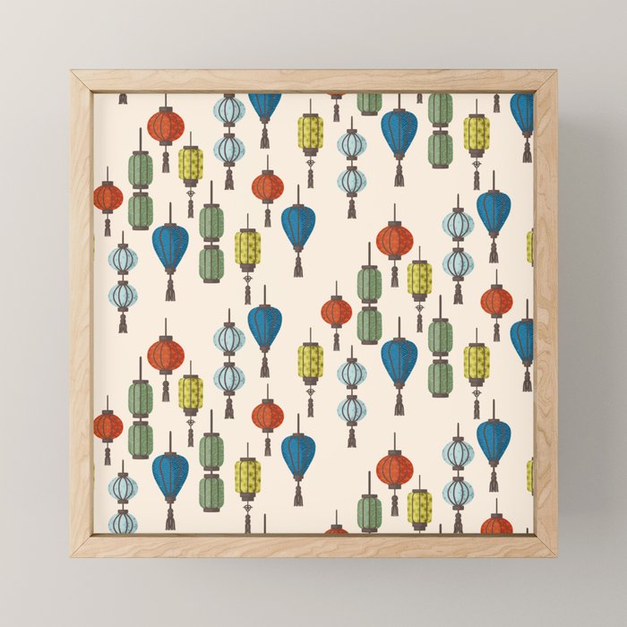 Colorful Lantern Pattern Mini Art Print Gallery Image 1