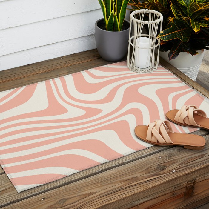 Abstract Wavy Stripes XLI Outdoor Rug Gallery Image 2