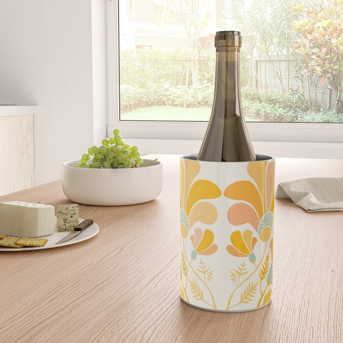 Summer Wildflowers in Golden Yellow Wine Chiller Gallery Image 4
