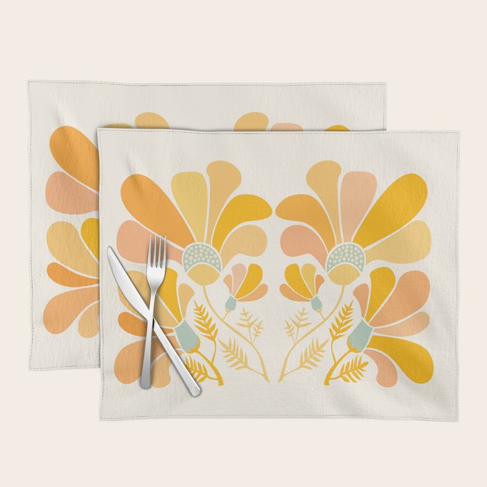 Summer Wildflowers in Golden Yellow Placemat Gallery Image 1