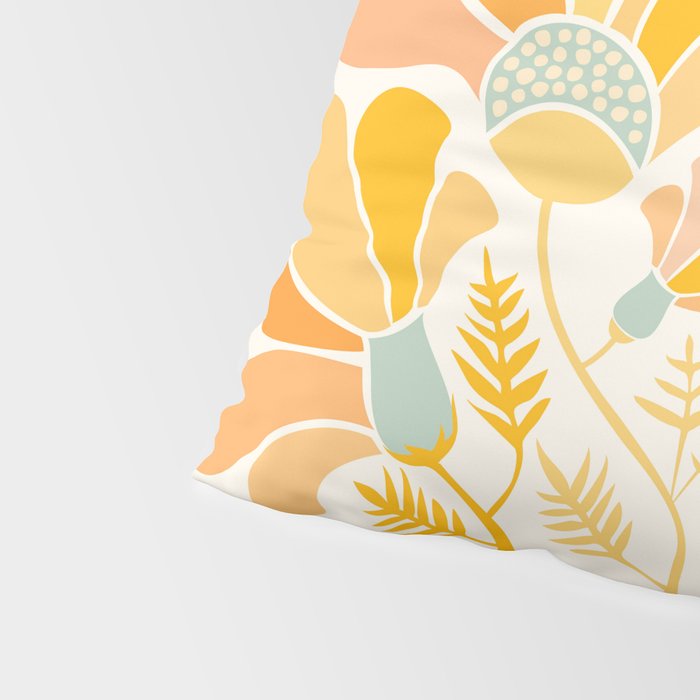 Summer Wildflowers in Golden Yellow Pillow Sham Gallery Image 4