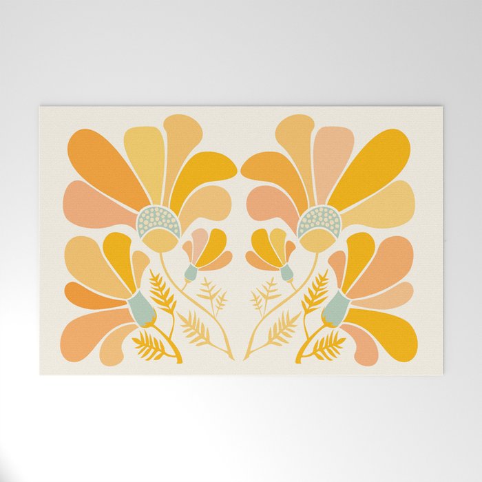 Summer Wildflowers in Golden Yellow Welcome Mat Gallery Image 1