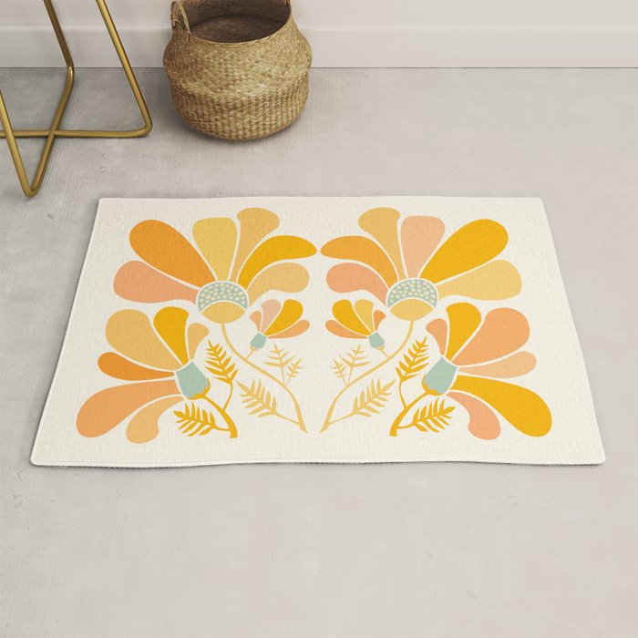 Summer Wildflowers in Golden Yellow Rug Gallery Image 1