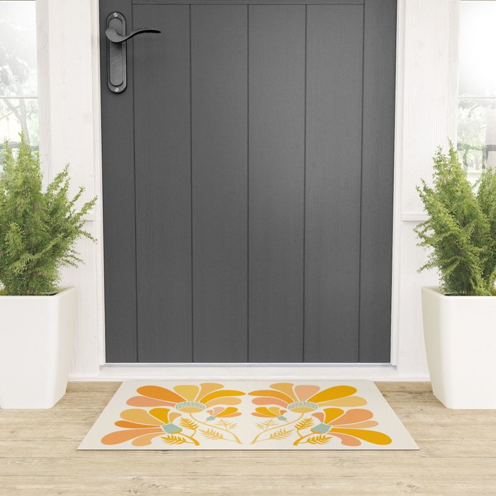 Summer Wildflowers in Golden Yellow Welcome Mat Gallery Image 3