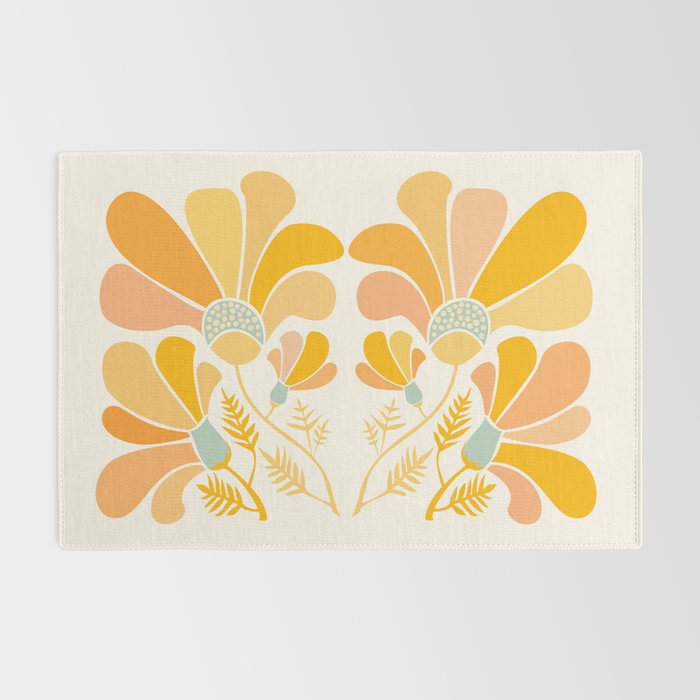 Summer Wildflowers in Golden Yellow Rug Gallery Image 2