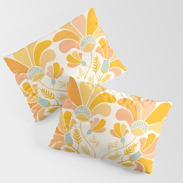 Summer Wildflowers in Golden Yellow Pillow Sham Gallery Image 3