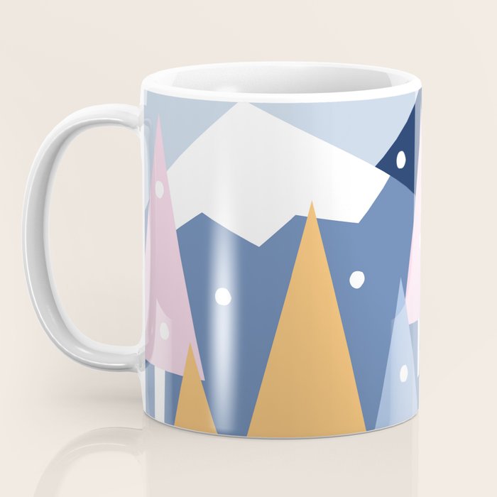 Snowy mountains and trees Coffee Mug Gallery Image 3