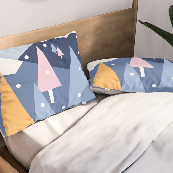 Snowy mountains and trees Pillow Sham Gallery Image 2
