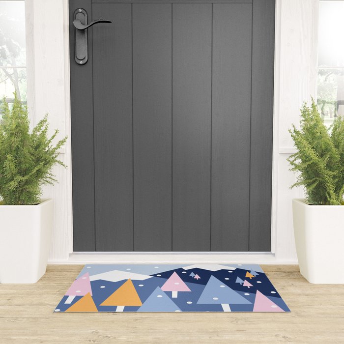 Snowy mountains and trees Welcome Mat Gallery Image 3