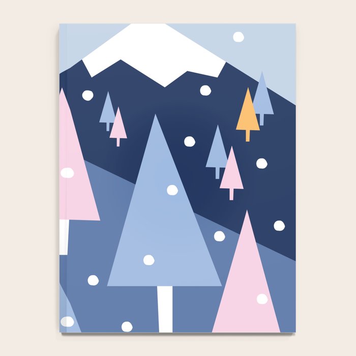 Snowy mountains and trees Notebook Gallery Image 4
