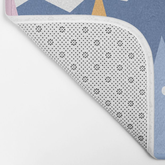 Snowy mountains and trees Bath Mat Gallery Image 2