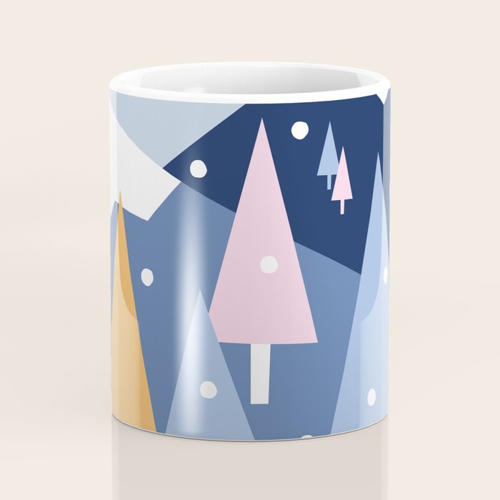 Snowy mountains and trees Coffee Mug Gallery Image 4
