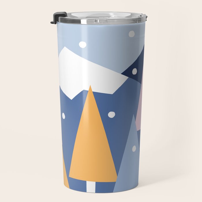Snowy mountains and trees Travel Mug Gallery Image 3