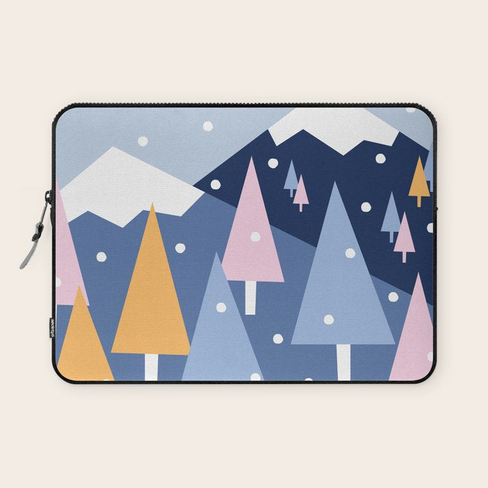 Snowy mountains and trees Laptop Sleeve Gallery Image 1