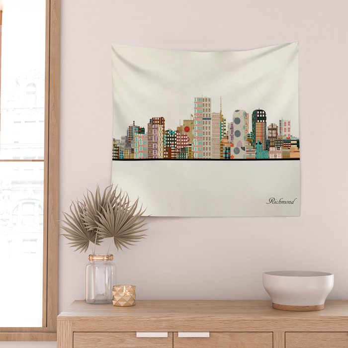 richmond virginia skyline Wall Tapestry Gallery Image 2