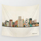 richmond virginia skyline Wall Tapestry Gallery Image 4