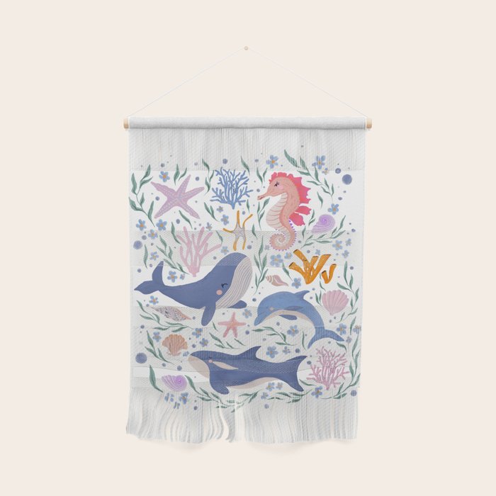 Ocean Whimsy: Charming Underwater Creatures Wall Hanging Gallery Image 1