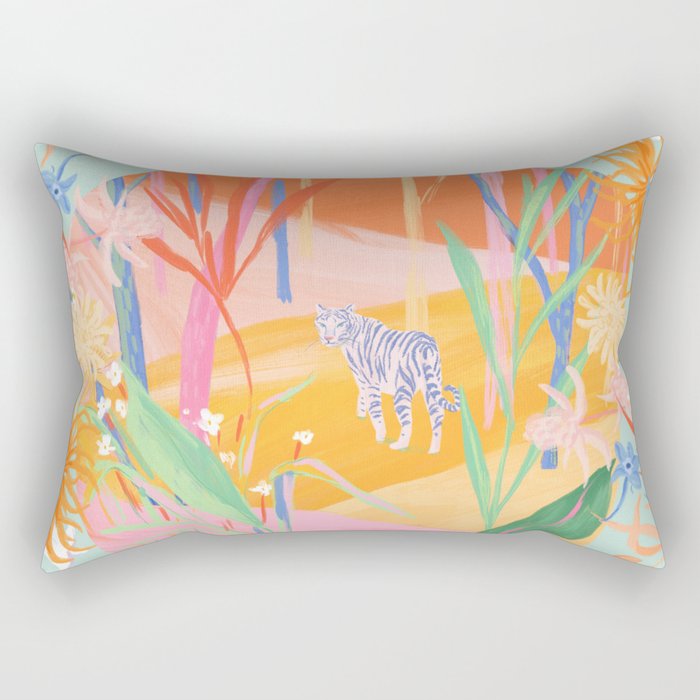 Whimsical Flower Vase Rectangular Pillow Gallery Image 1
