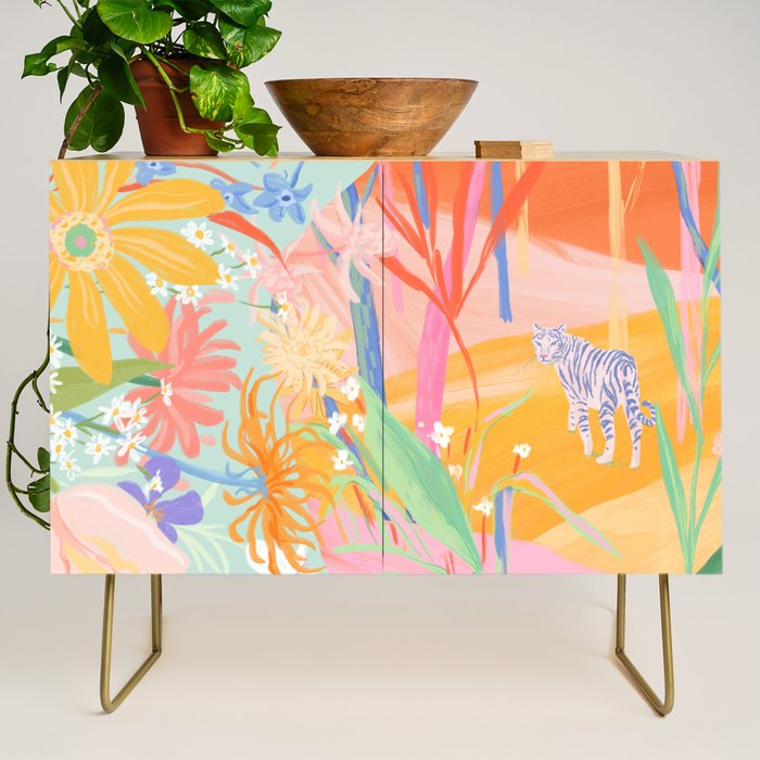 Whimsical Flower Vase Credenza Gallery Image 1