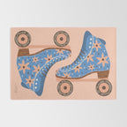Retro Roller Skates - Blue & Peach Palette Rug Gallery Image 2