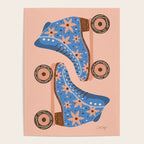 Retro Roller Skates - Blue & Peach Palette Poster Gallery Image 4