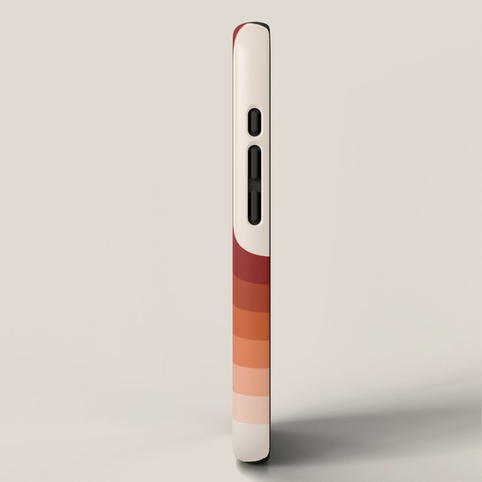 Mid Century Modern Geometric 89 in Terracotta Shades (Rainbow Abstract) iPhone Case Gallery Image 2