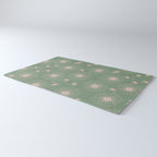 Make A Wish Dandelion Pattern in Sage Green & Peach Rug Gallery Image 3