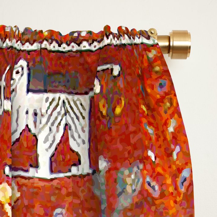 Q'ashqai Snow Leopard Persian Animal Rug Print Window Curtain Gallery Image 2