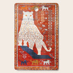 Q'ashqai Snow Leopard Persian Animal Rug Print Cutting Board Gallery Image 1