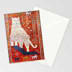 Q'ashqai Snow Leopard Persian Animal Rug Print Stationery Card Gallery Image 2