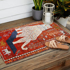 Q'ashqai Snow Leopard Persian Animal Rug Print Outdoor Rug Gallery Image 2