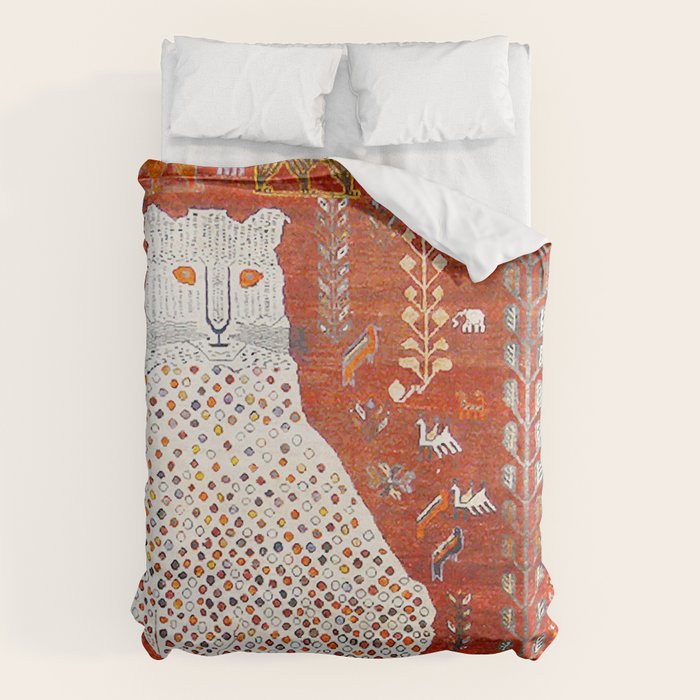 Q'ashqai Snow Leopard Persian Animal Rug Print Duvet Cover Gallery Image 1