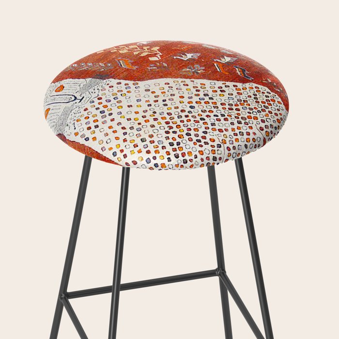 Q'ashqai Snow Leopard Persian Animal Rug Print Stool Gallery Image 2