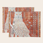 Q'ashqai Snow Leopard Persian Animal Rug Print Placemat Gallery Image 1