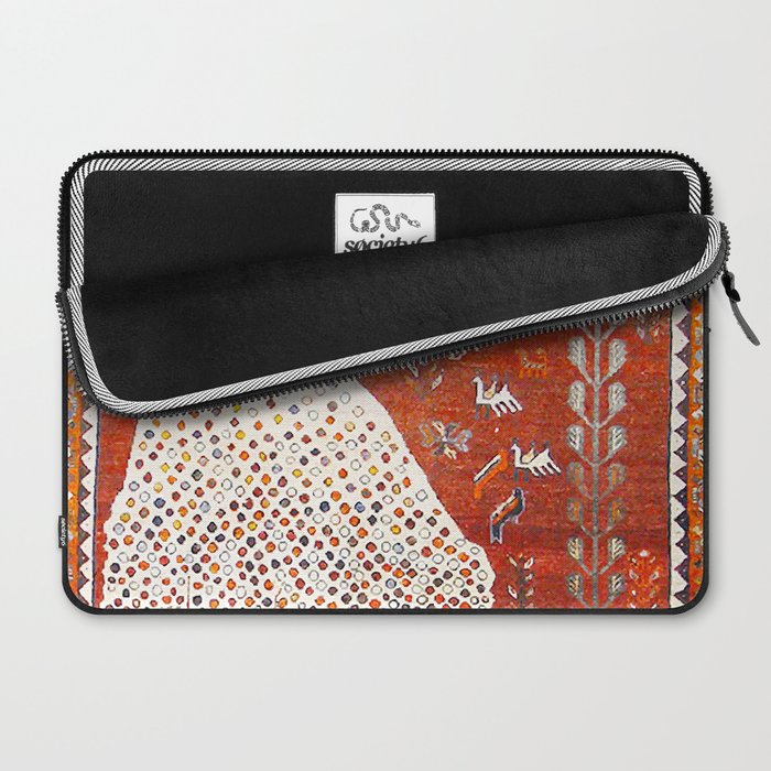 Q'ashqai Snow Leopard Persian Animal Rug Print Laptop Sleeve Gallery Image 2