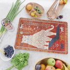 Q'ashqai Snow Leopard Persian Animal Rug Print Cutting Board Gallery Image 2