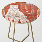 Q'ashqai Snow Leopard Persian Animal Rug Print Side Table Gallery Image 2