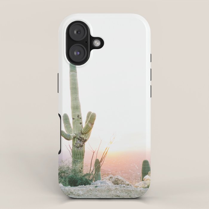 saguaro print, cactus print, botanical print, desert print, desert art, cactus wall art, arizona iPhone Case Gallery Image 1