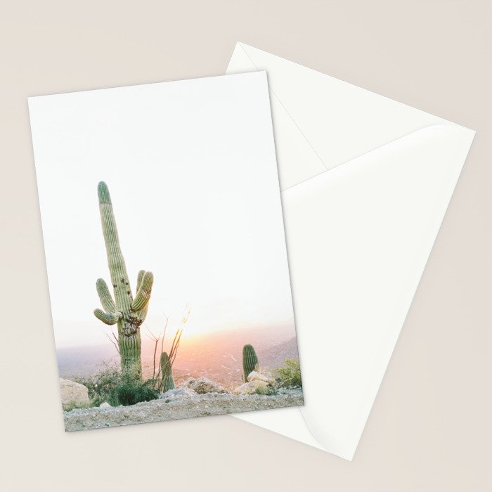 saguaro print, cactus print, botanical print, desert print, desert art, cactus wall art, arizona Stationery Card Gallery Image 2