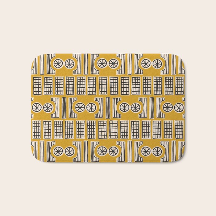 Handcut Geometry - Mustard Bath Mat Gallery Image 1