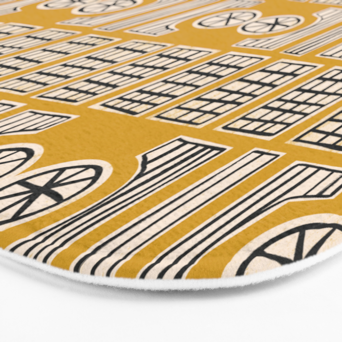 Handcut Geometry - Mustard Bath Mat Gallery Image 3