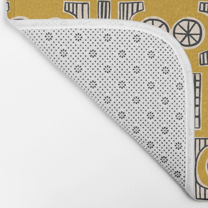 Handcut Geometry - Mustard Bath Mat Gallery Image 2