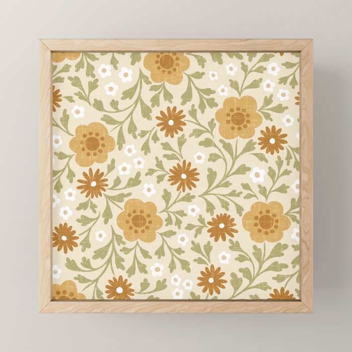 Eloise Floral - Gold Mini Art Print Gallery Image 1